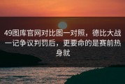 49图库官网对比图一对照，德比大战一记争议判罚后，更要命的是赛前热身就