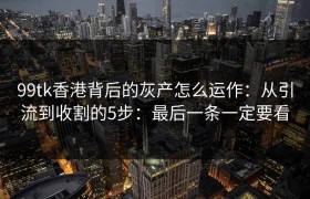 99tk香港背后的灰产怎么运作：从引流到收割的5步：最后一条一定要看