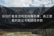 别只盯着爱游戏官网像不像，真正要看的是证书和链接参数