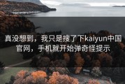 真没想到，我只是搜了下kaiyun中国官网，手机就开始弹奇怪提示