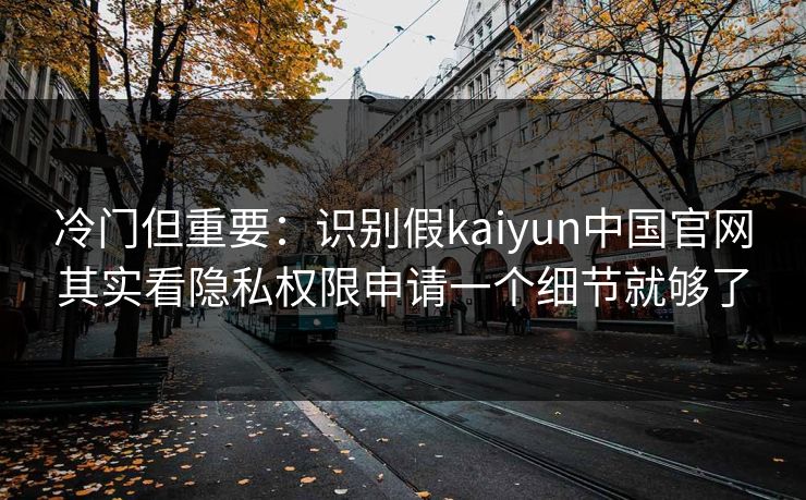 冷门但重要：识别假kaiyun中国官网其实看隐私权限申请一个细节就够了
