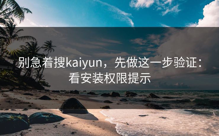 别急着搜kaiyun，先做这一步验证：看安装权限提示